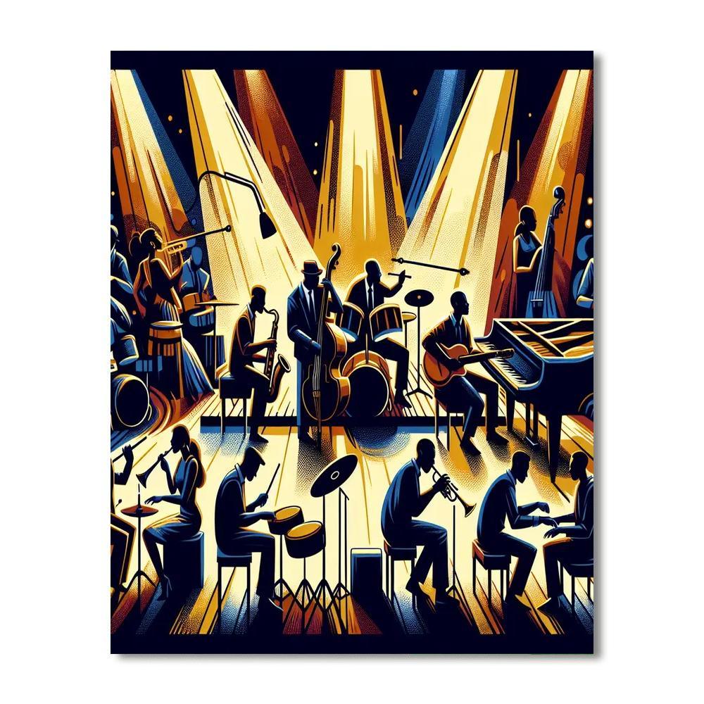 Jazz Club Night Rhythm DIY Paint By Numbers