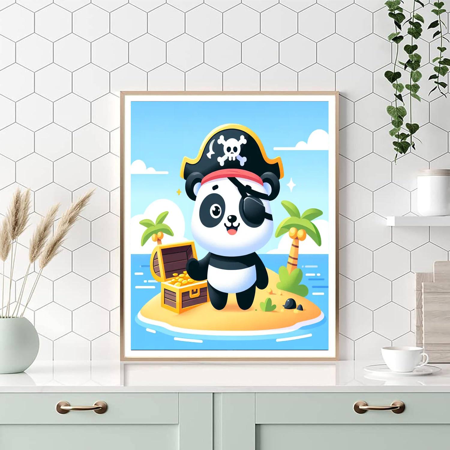 Pirate Panda's Treasure Hunt Paint By Numbers