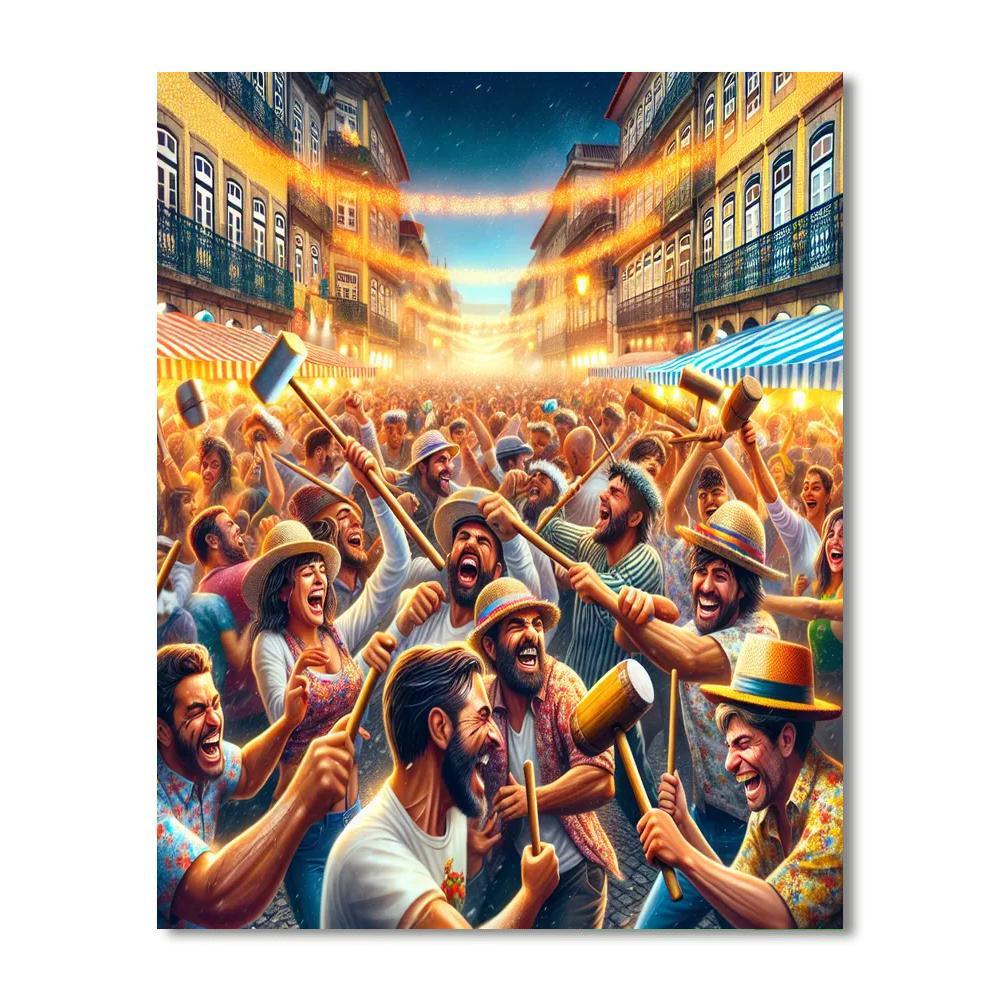 Festa De Sao Joao - Porto, Portugal Paint By Color