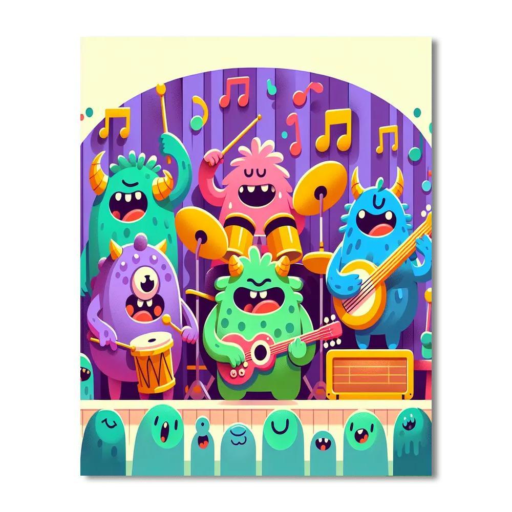 Funny Monster Band Painting By Numbers Kit