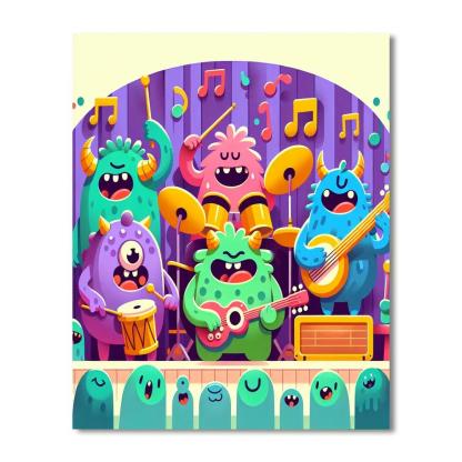 Funny Monster Band Painting By Numbers Kit