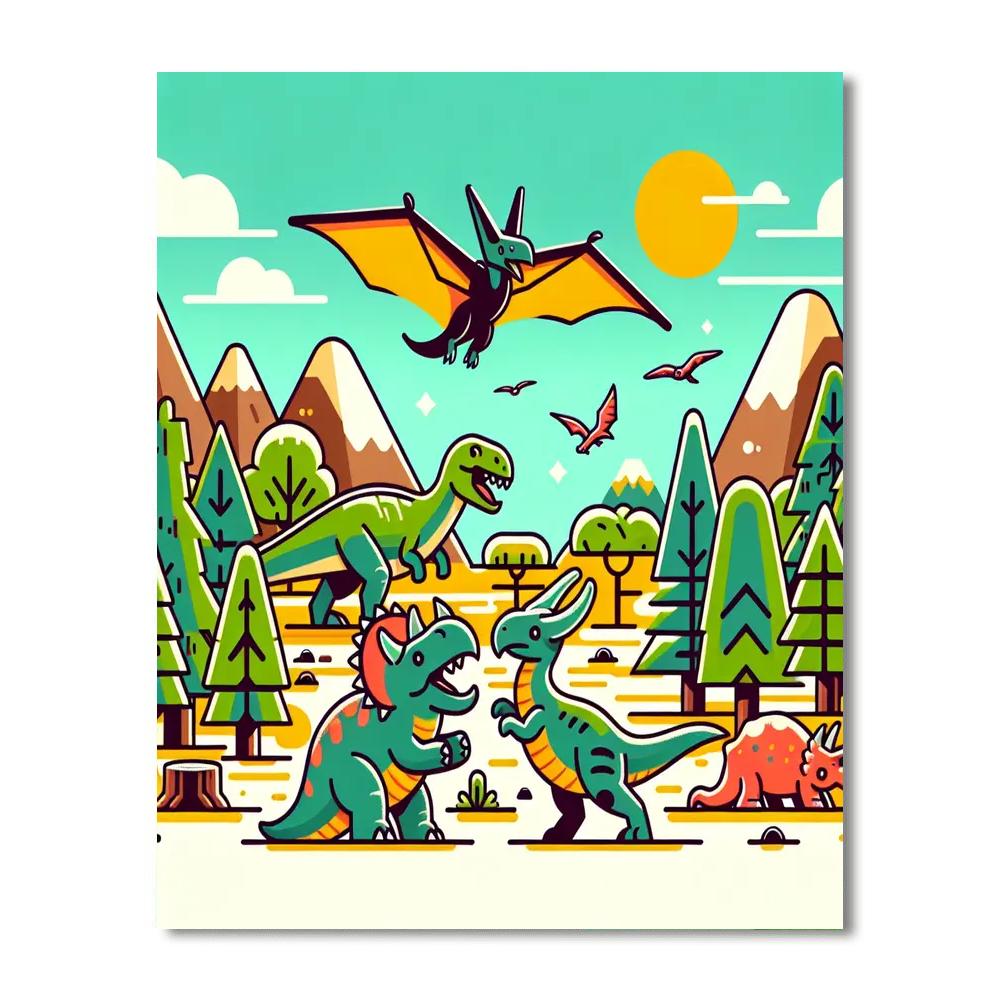My Favorite Dinosaurs Painting Number Kit