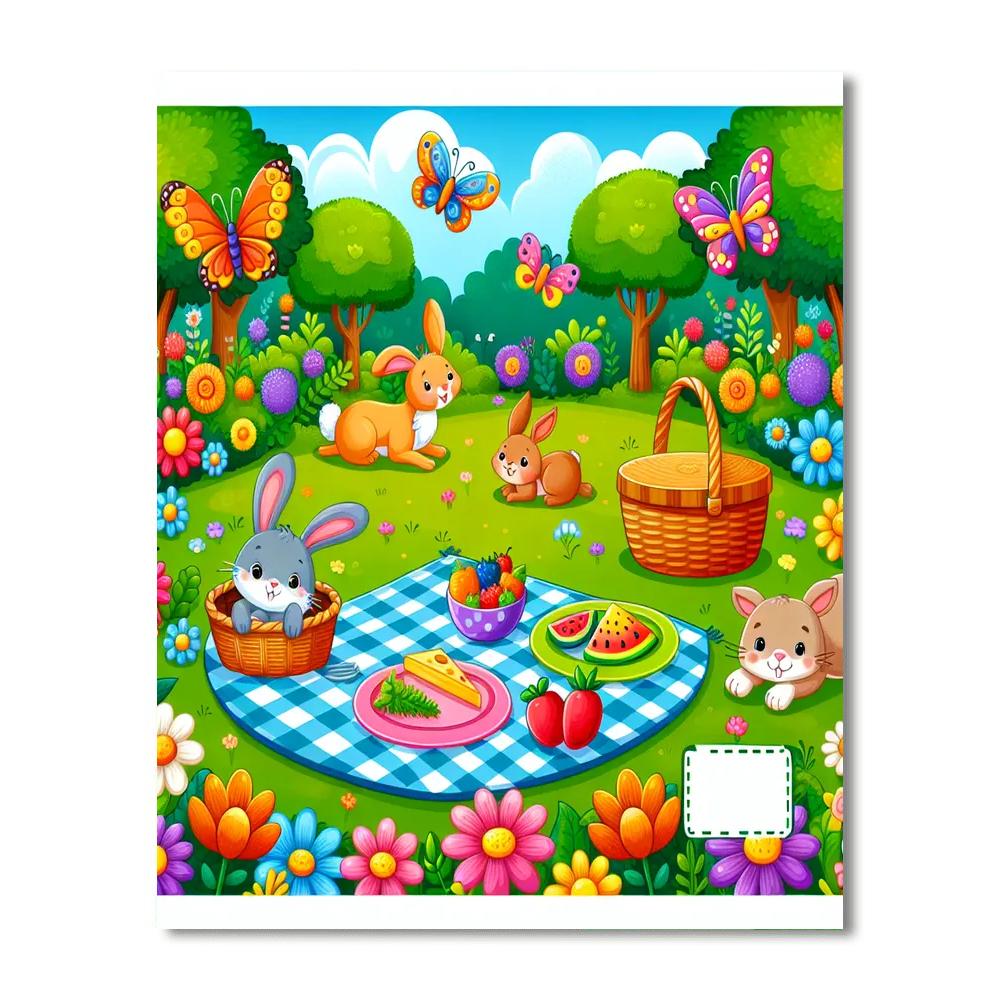 Garden Creatures Picnic DIY Paint By Numbers