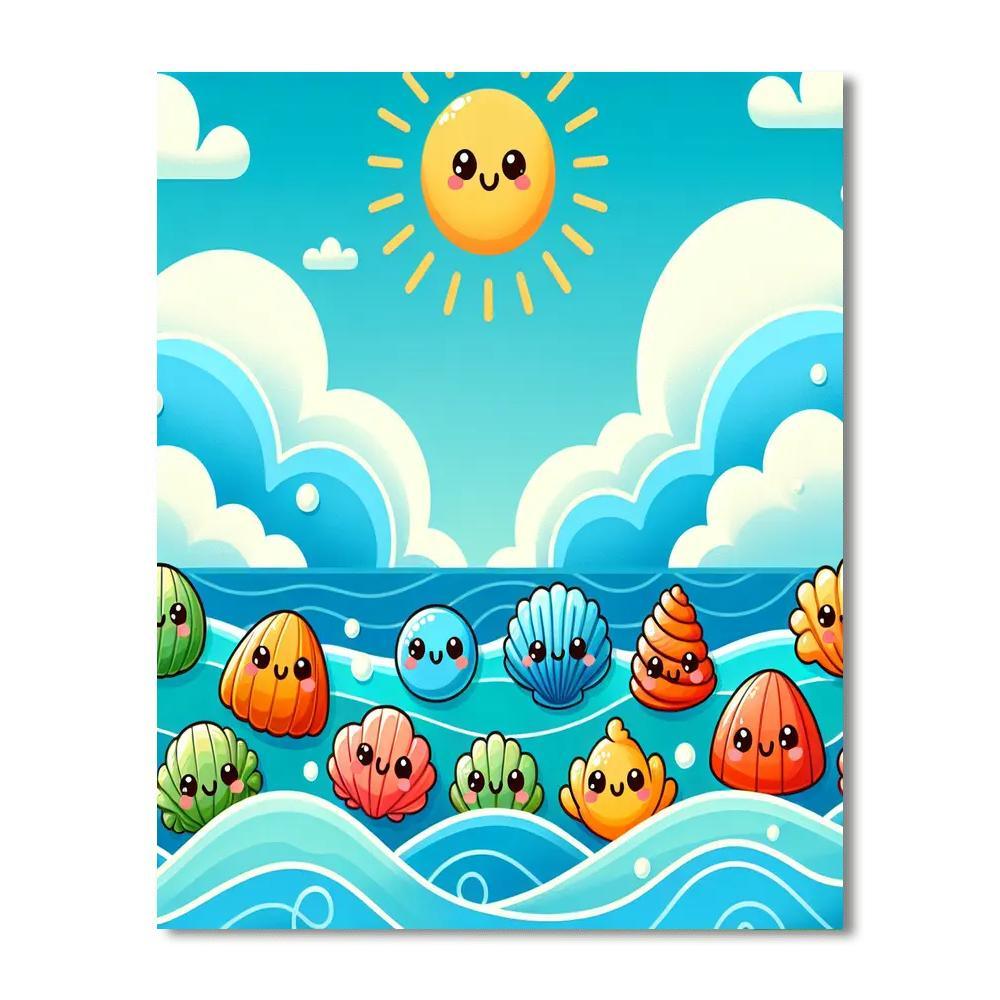 Sailing Seashells Paint By Numbers Art