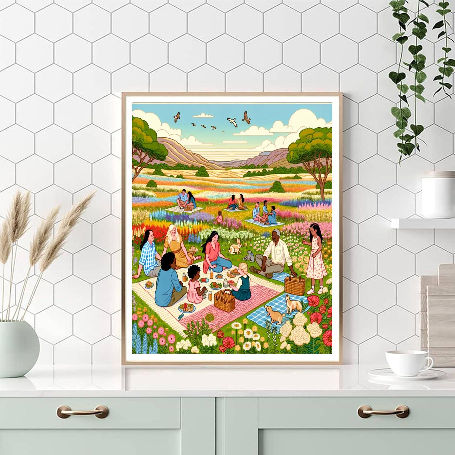 Peaceful Prairie Picnic Painting Number Kit