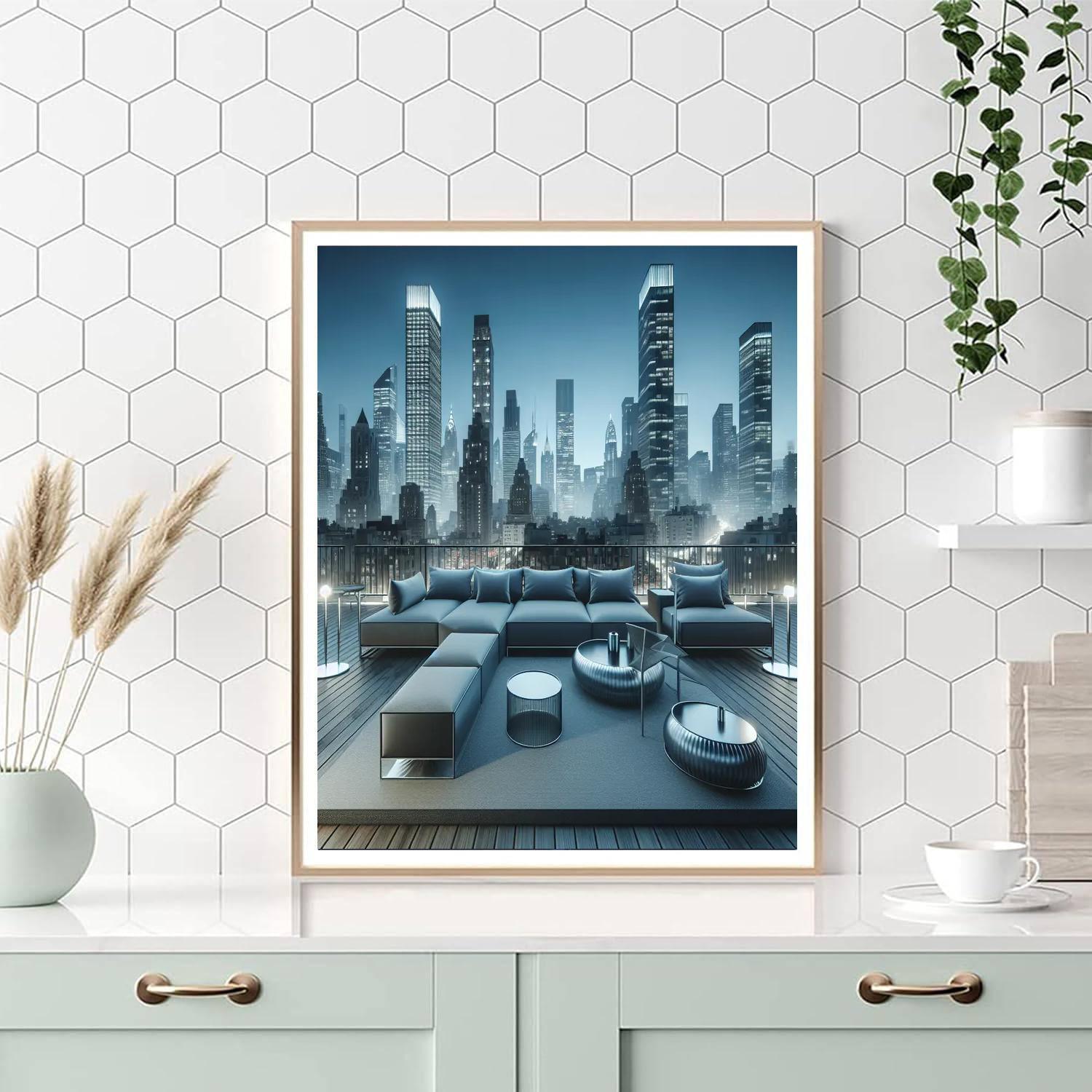 Chic Metropolitan Rooftop Paint By Number