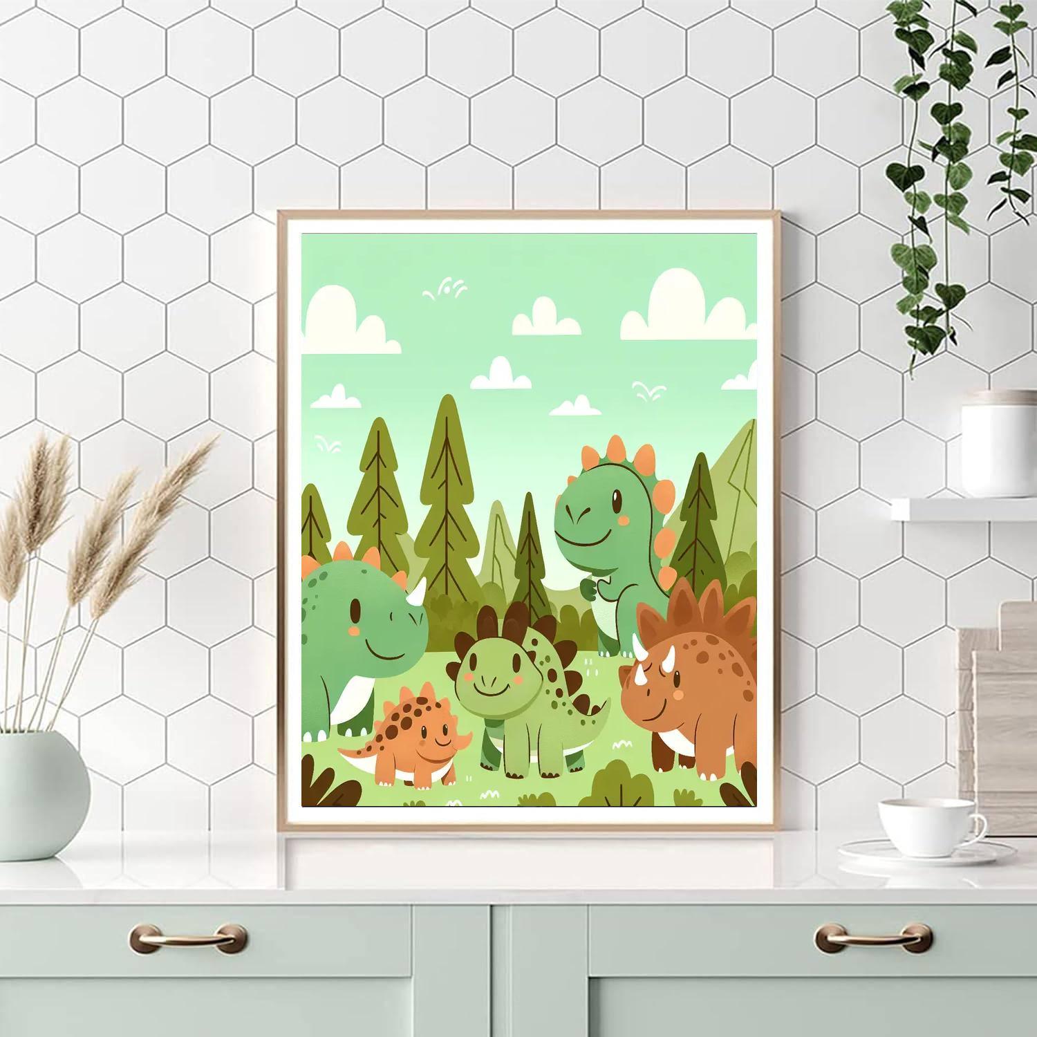 Friendly Dinosaur Expedition Paint By Color