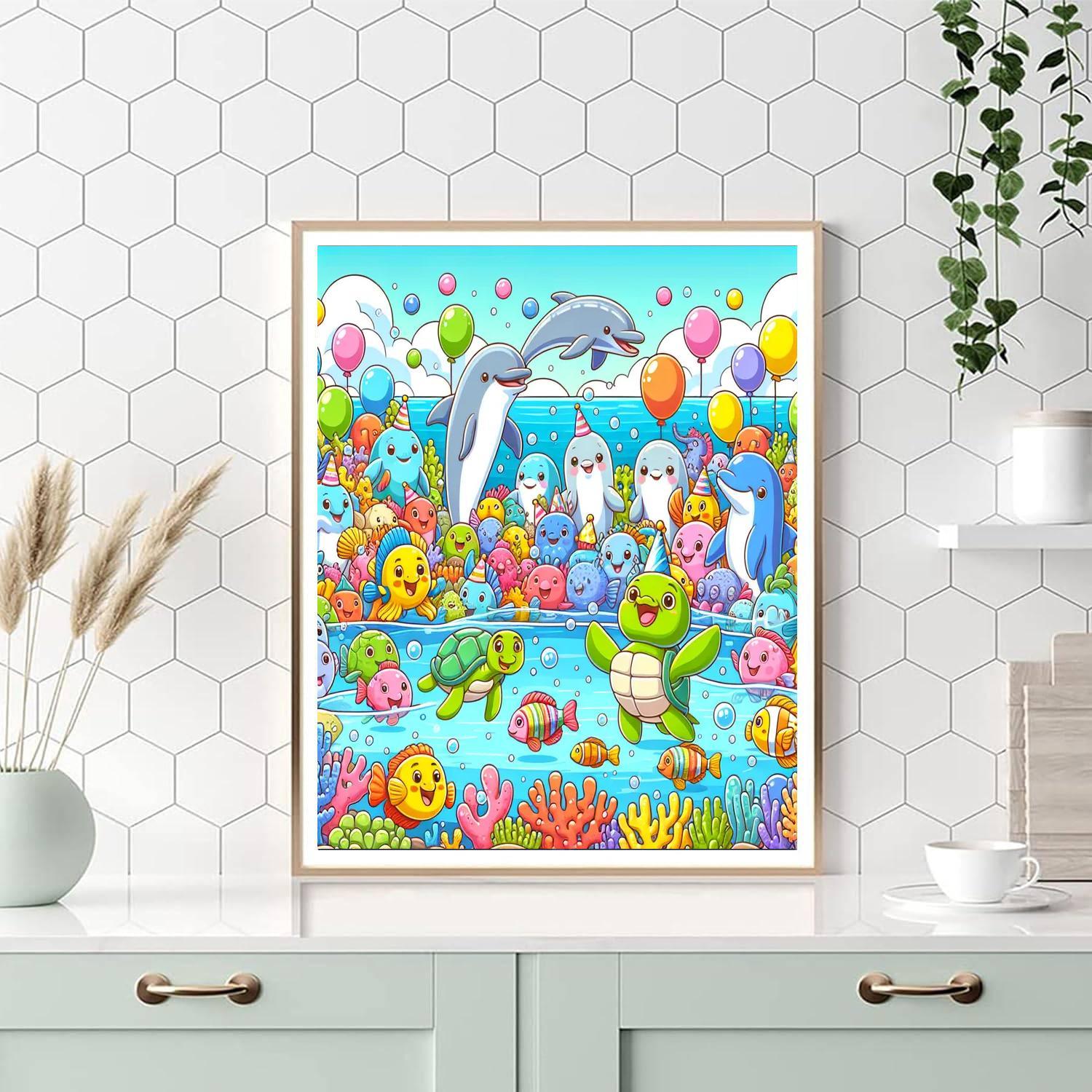 Bubbly Ocean Party Painting By Numbers Kit