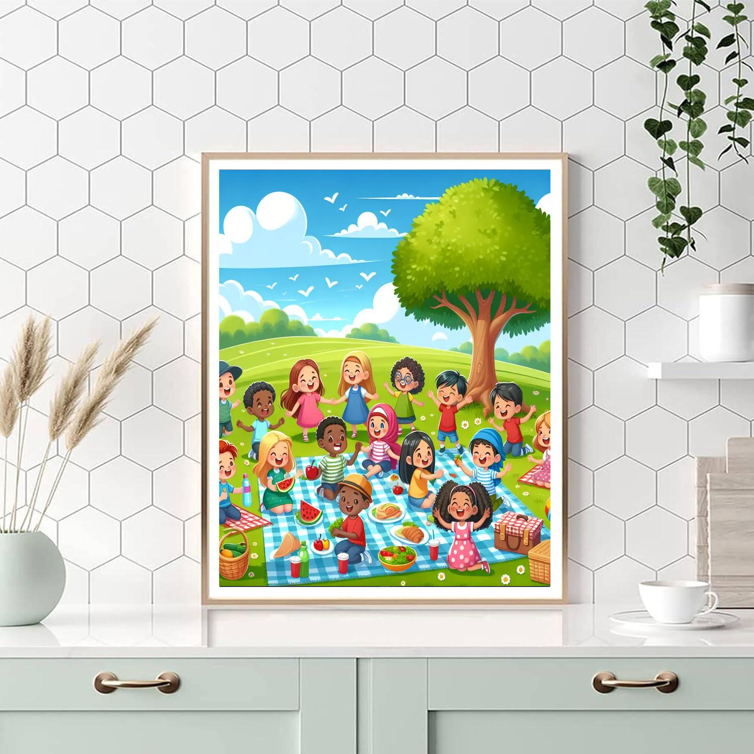 Sunshine Picnic Party DIY Paint By Numbers