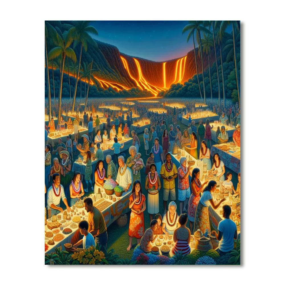 Pahoa Lava Lights Festival Paint By Number