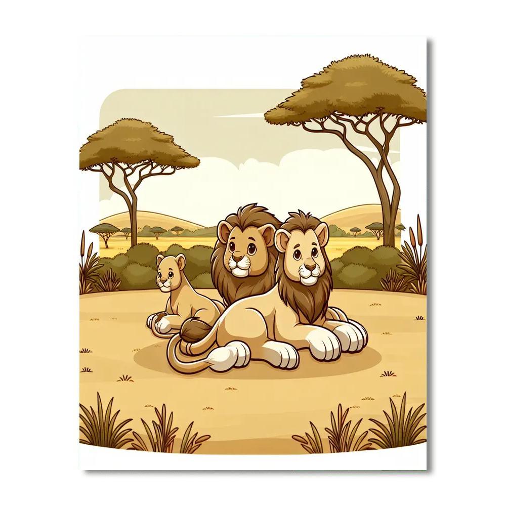 Lively Lion Safari Paint By Numbers Kits