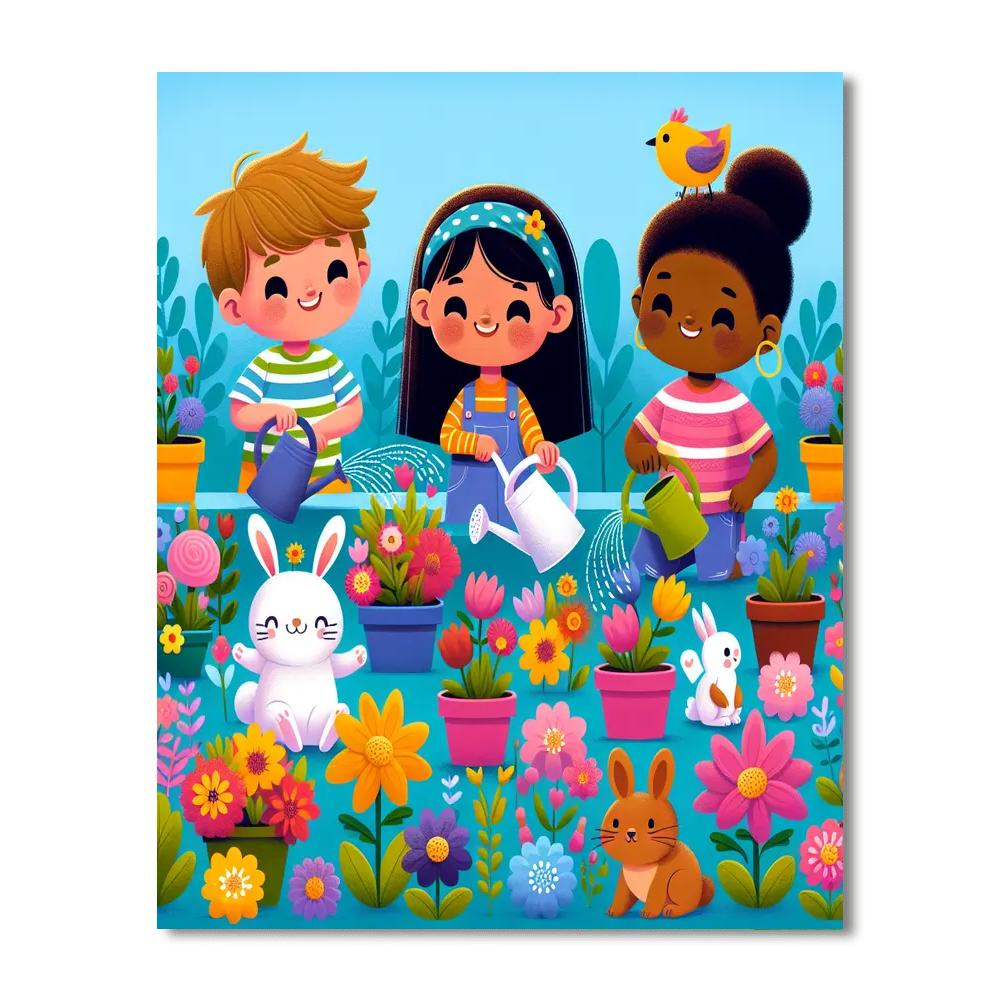 Friendly Garden Friends Painting Number Kit
