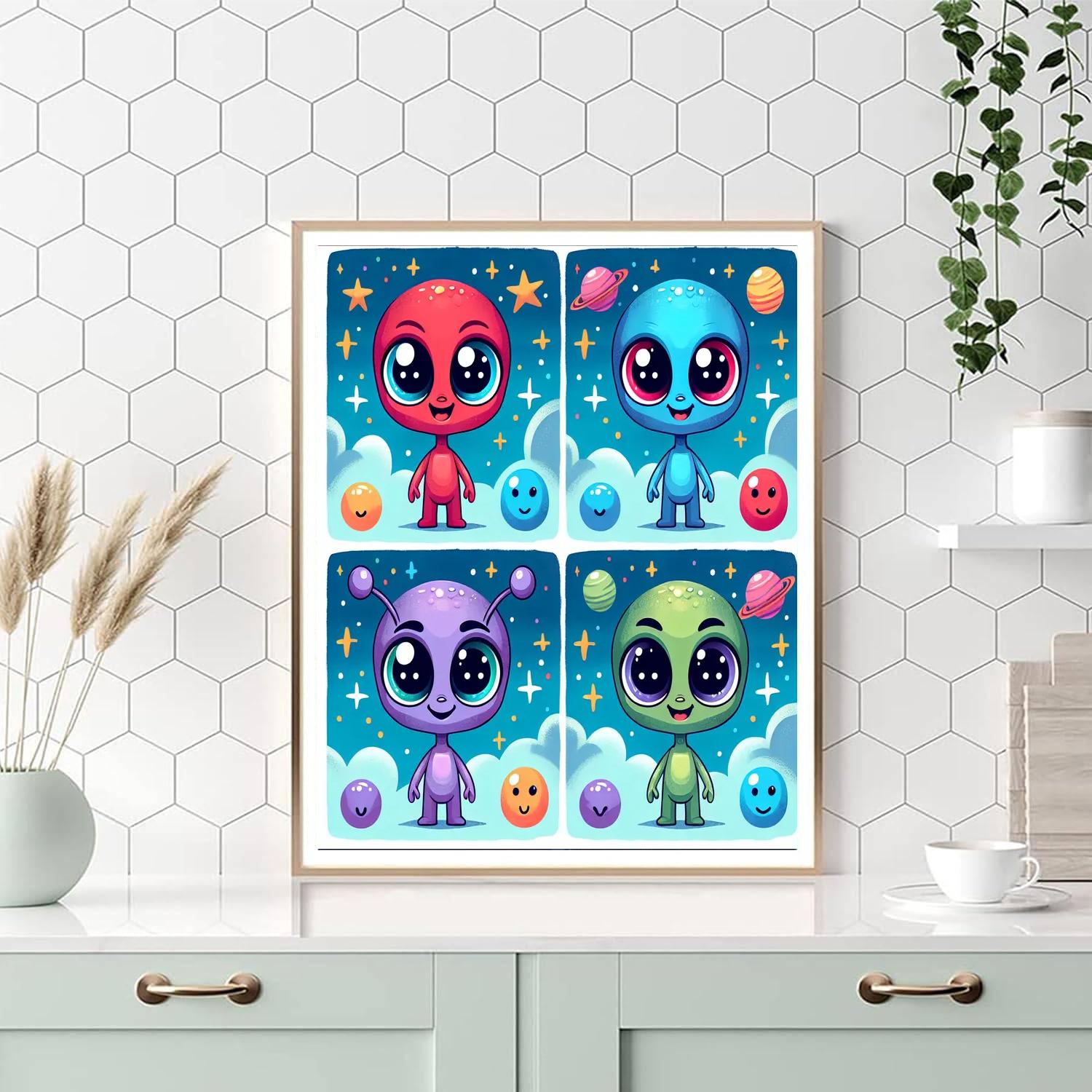 Happy Space Aliens Numbered Painting Kits