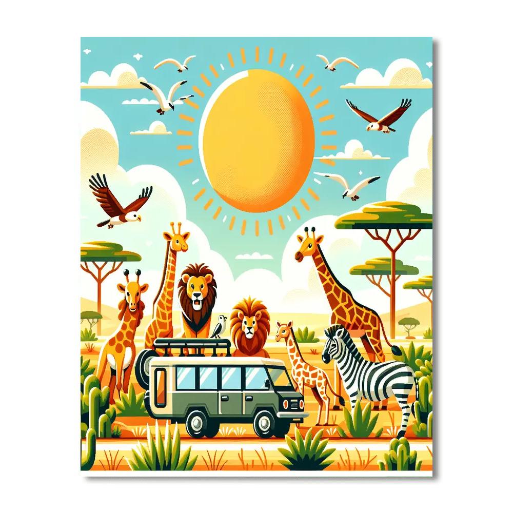 Savannah Adventure Safari Painting Number Kit