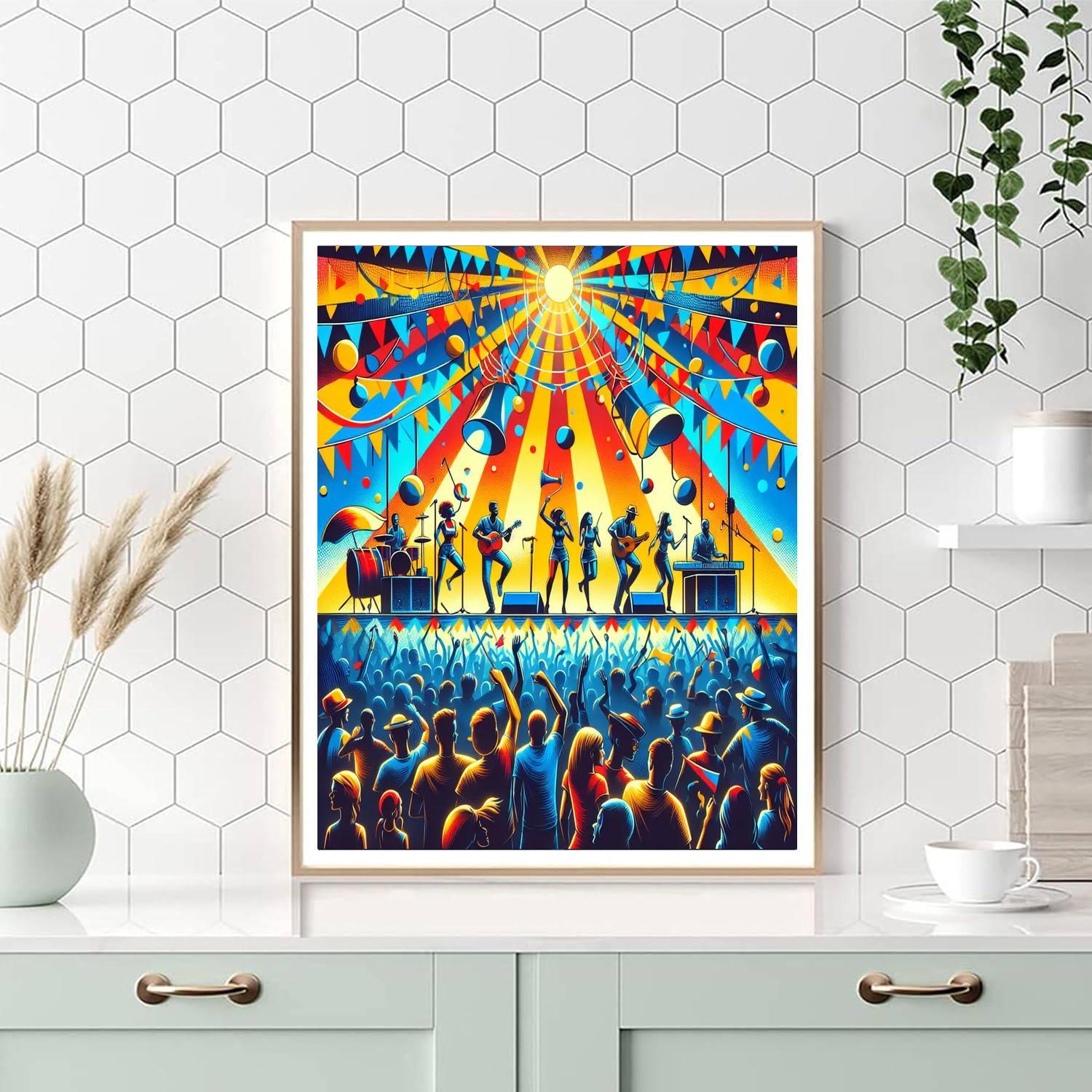 Colorful Music Festival Paint By Numbers Art