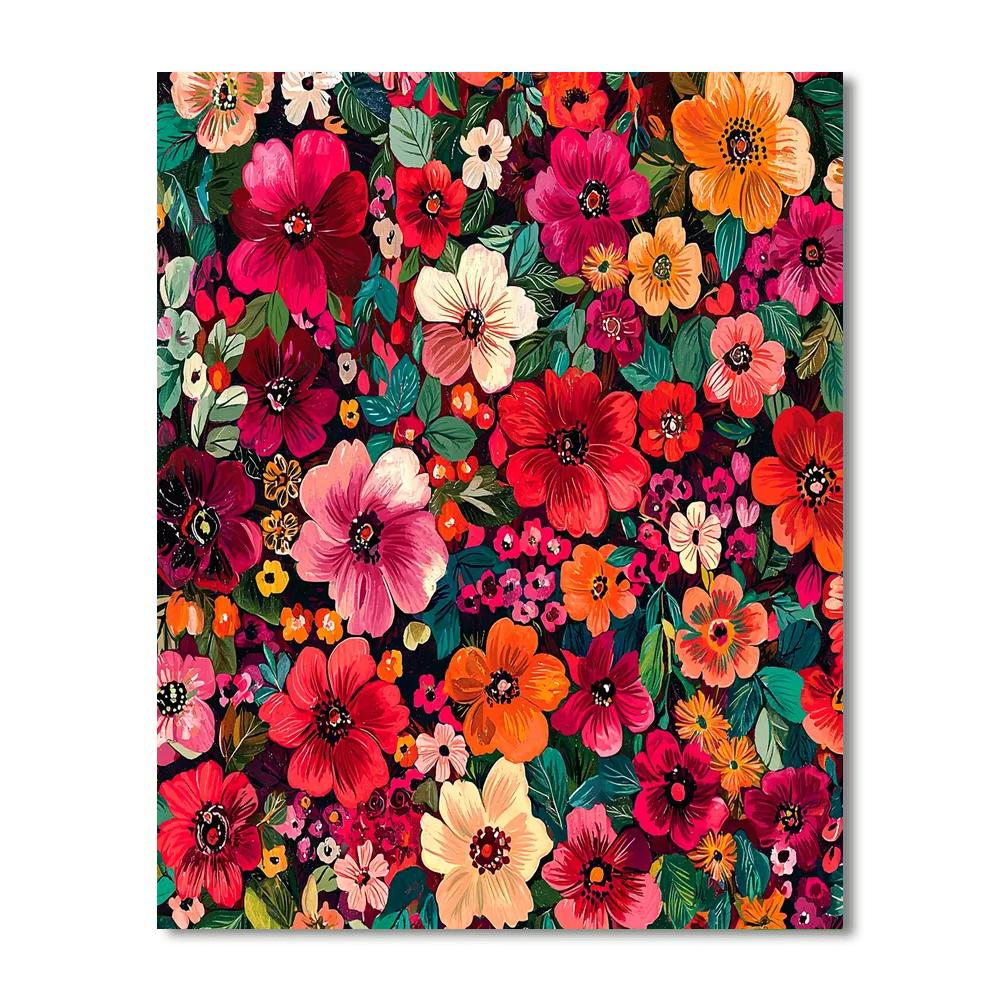 Frida Kahlo Inspired Floral Echoes  Numbered Painting Kits