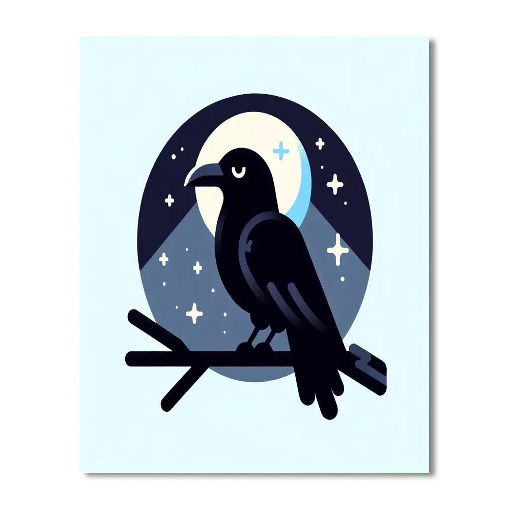 Radiant Raven Numbered Painting Kits