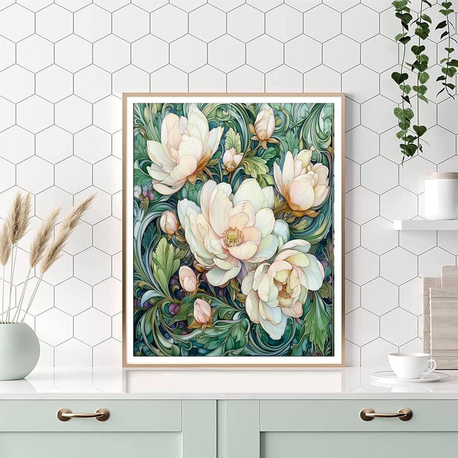 Alphonse Mucha Inspired Botanical Whirl  Painting Number Kit