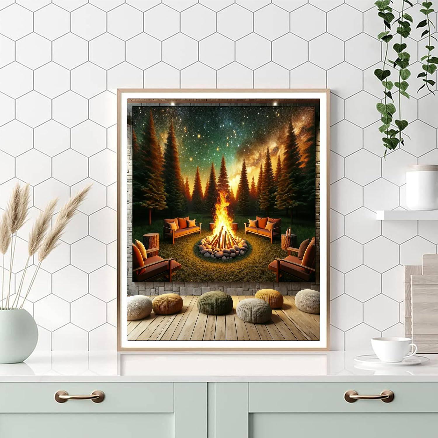 Dancing Flames By The Campfire Paint By Color