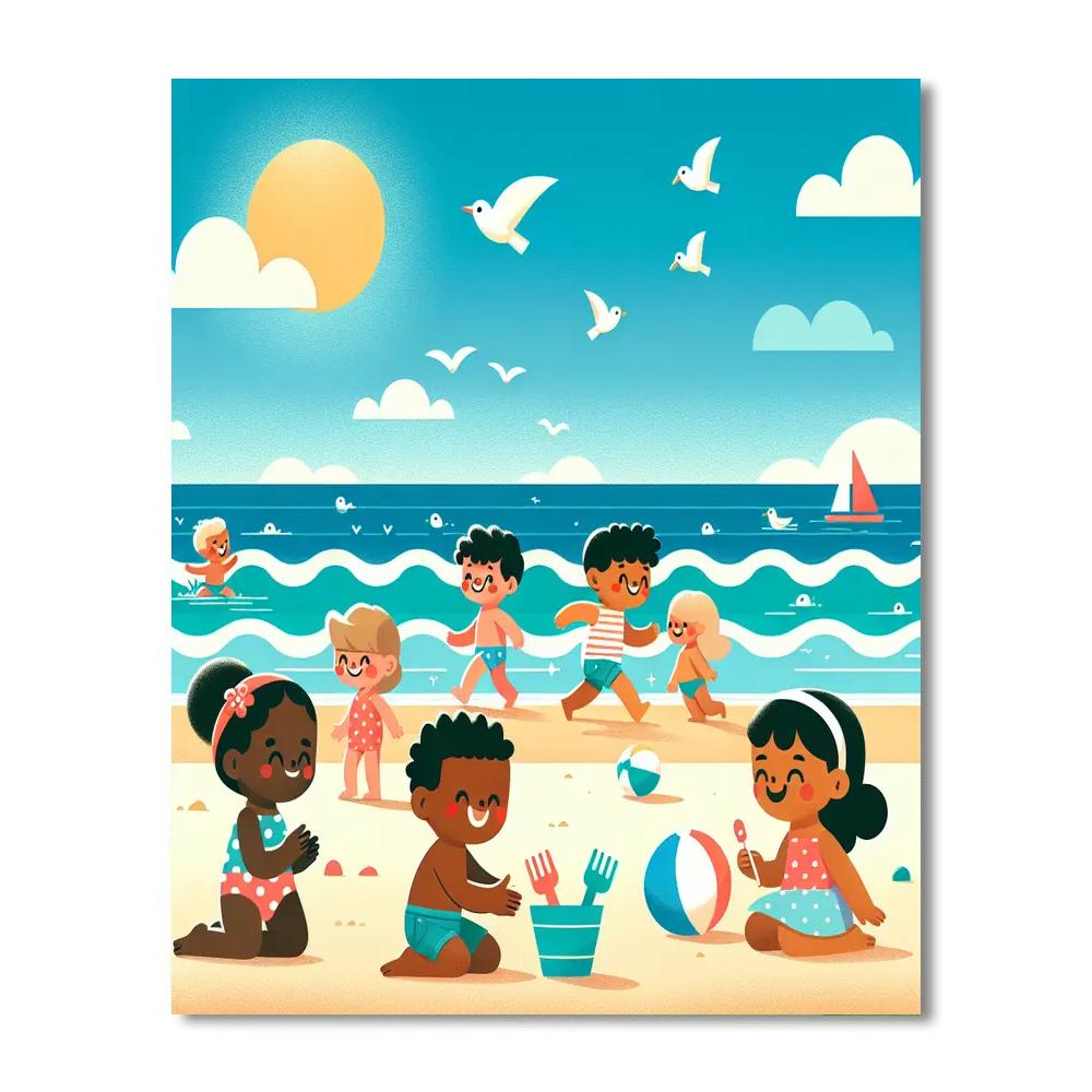 Sunny Seaside Splash Paint By Color