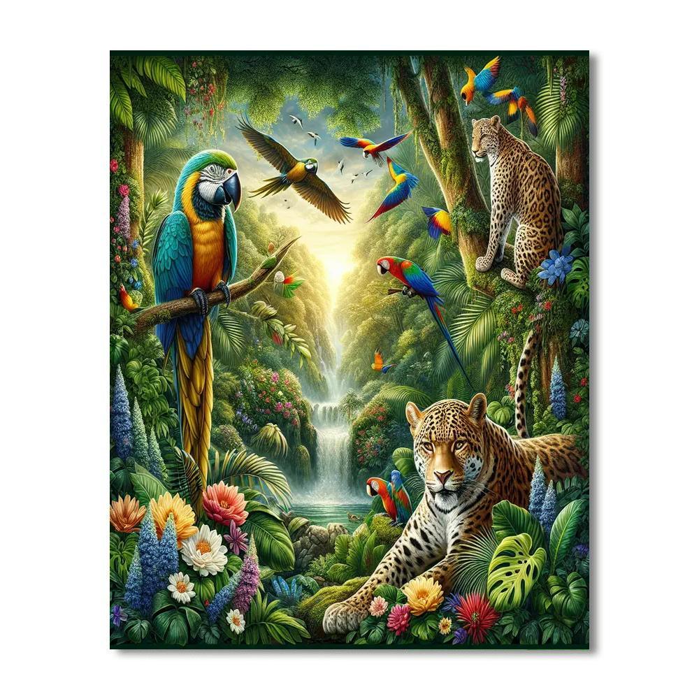 Exotic Wildlife Paradise Numbered Painting Kits