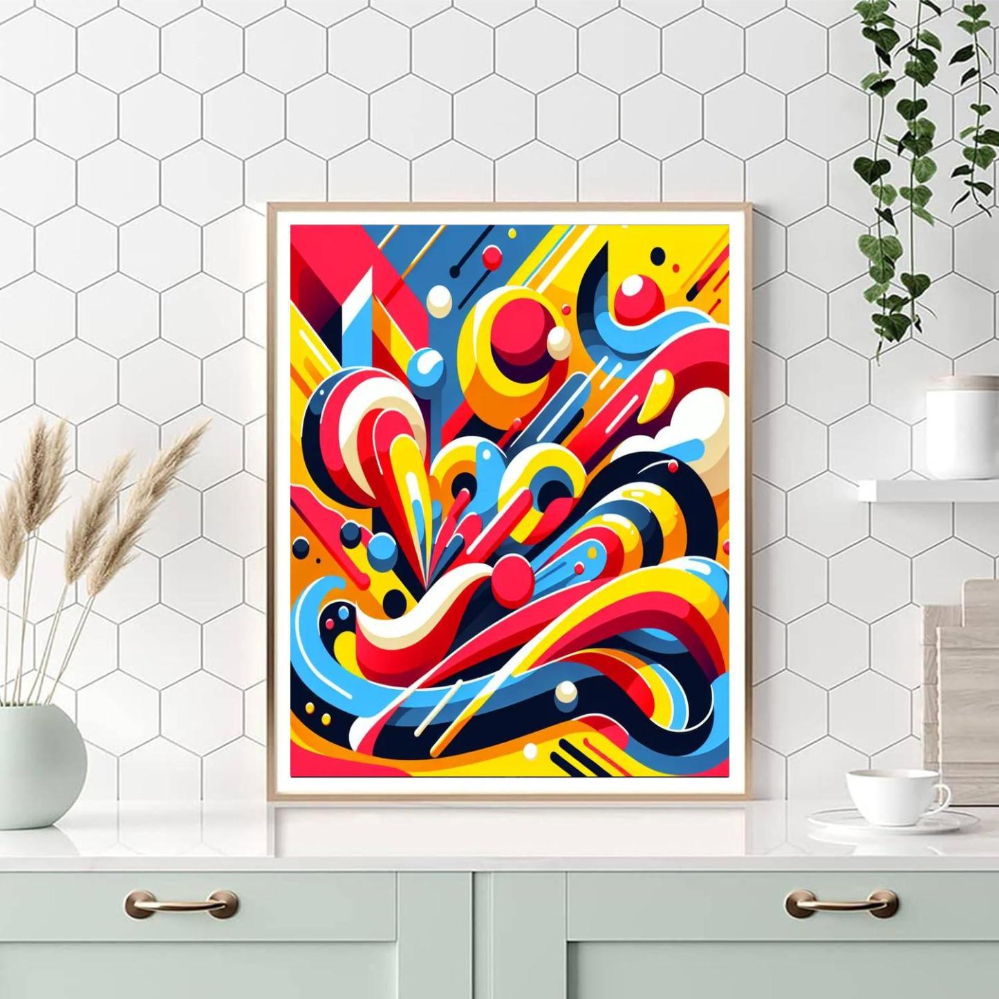 Colorful Abstract Joy Number Painting