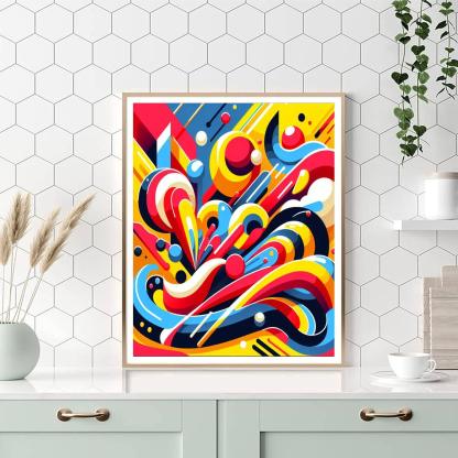 Colorful Abstract Joy Number Painting