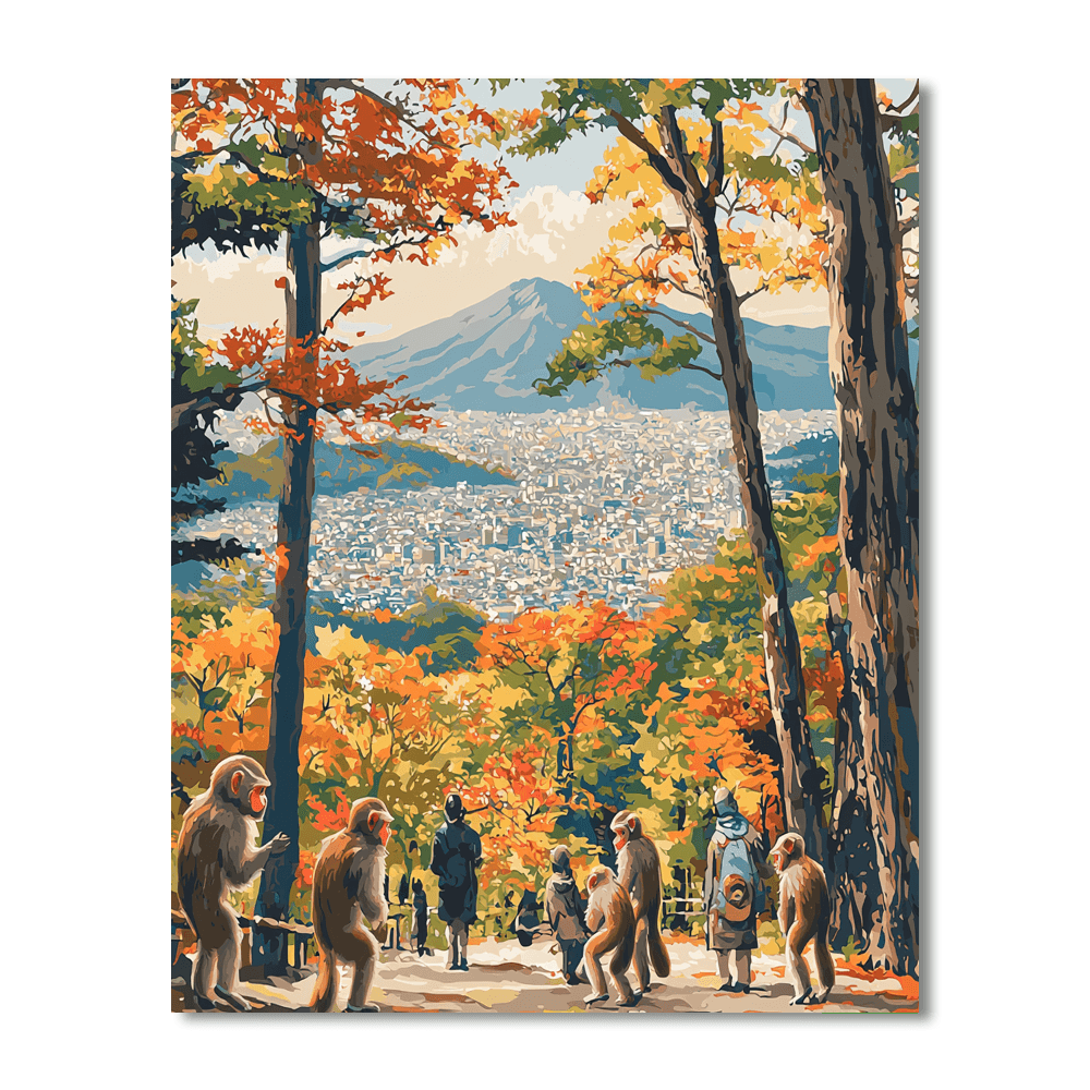 Kyoto's Arashiyama Monkey Park Paint By Numbers Kits