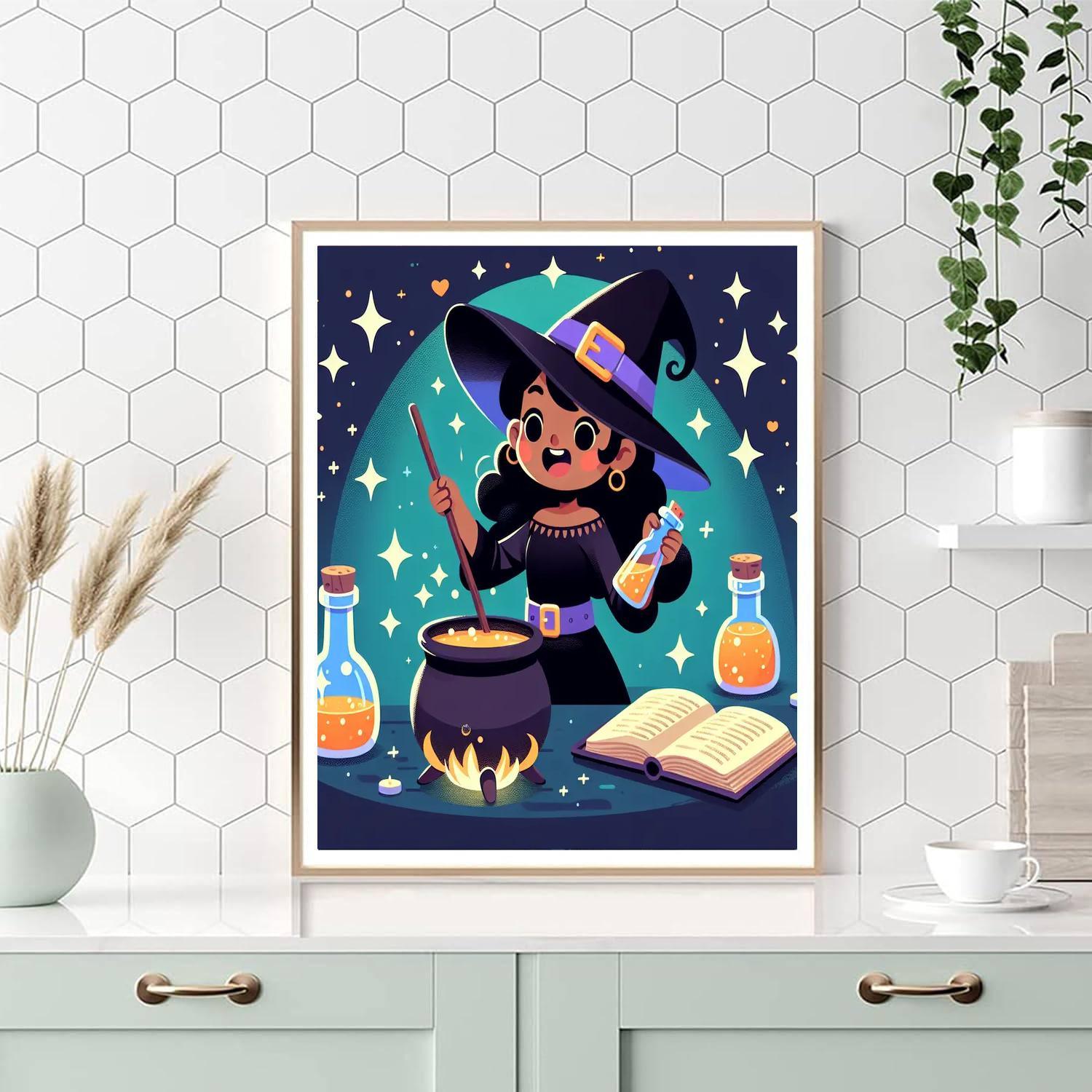 Little Witch's Potion Class Paint By Color