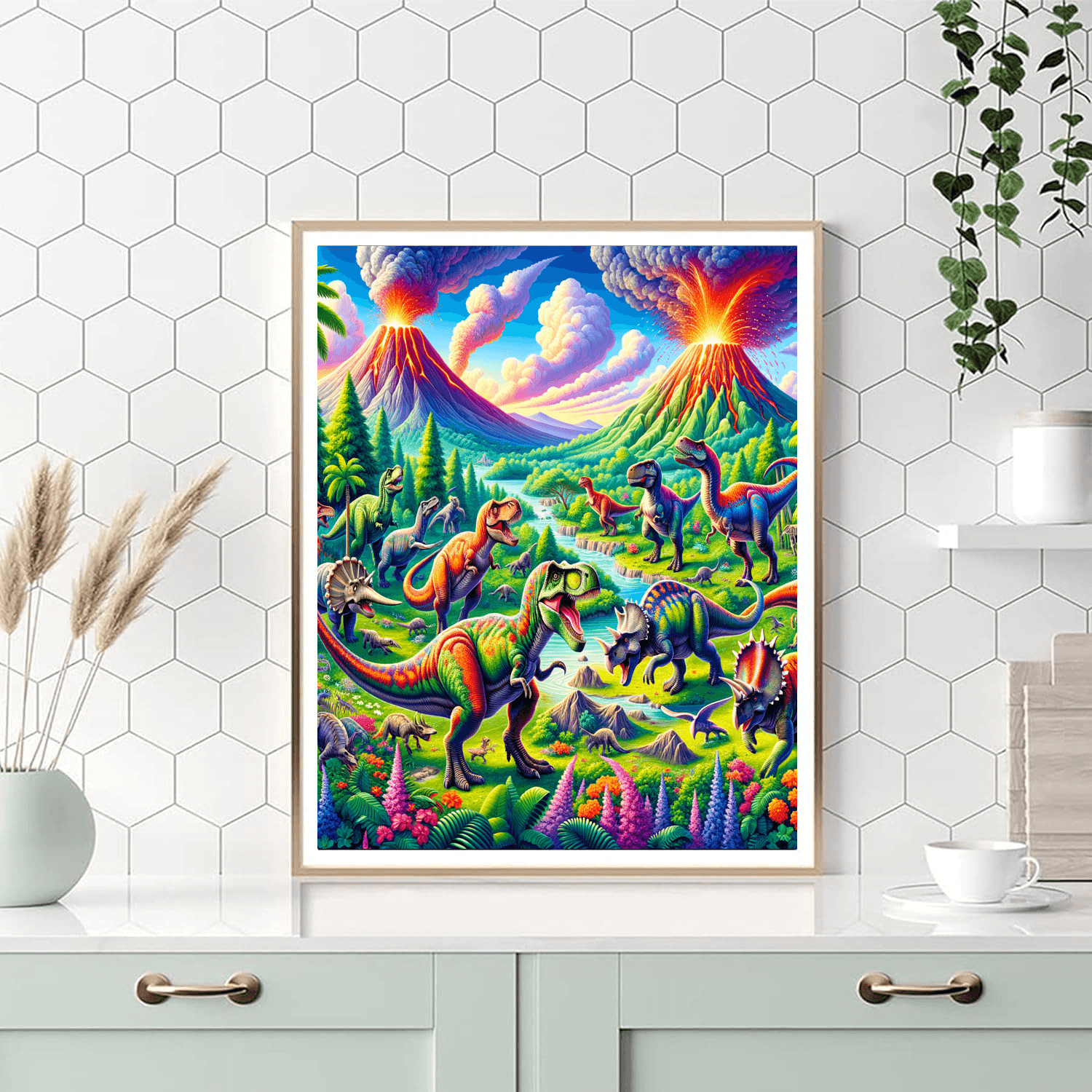 Whimsical Dinosaur Adventure - DIY Painting By Numbers Kit