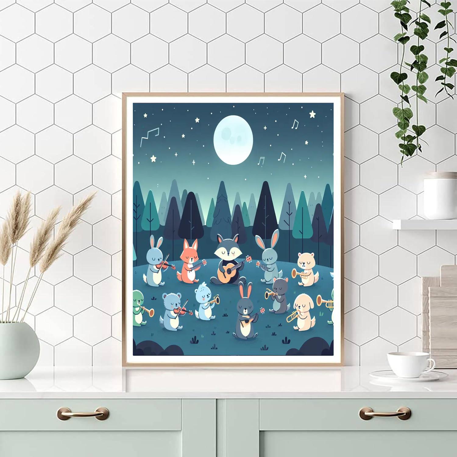 Moonlit Melody Woods Paint By Numbers Art