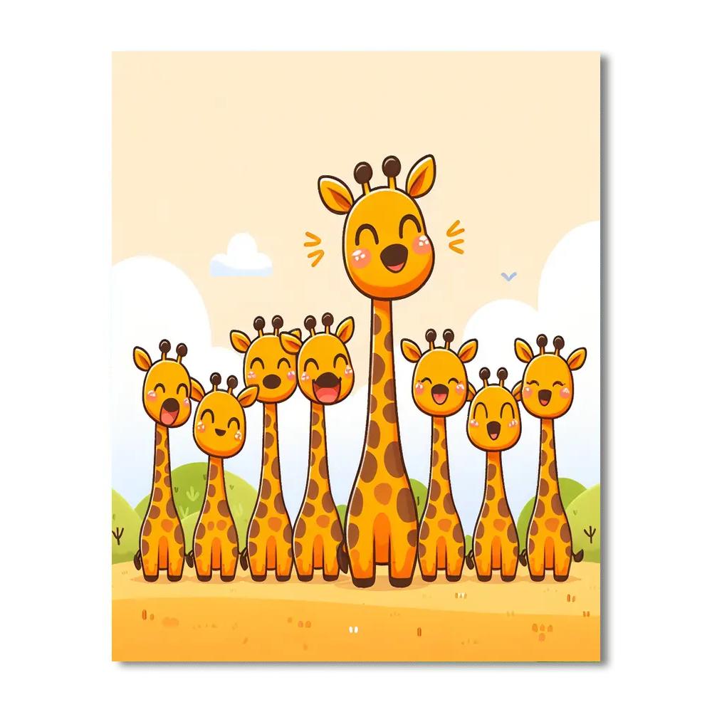 Giggle Giraffe Tower Paint By Numbers