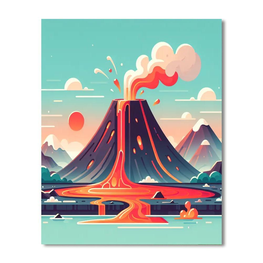 Epic Volcano Expedition Painting By Numbers Kit