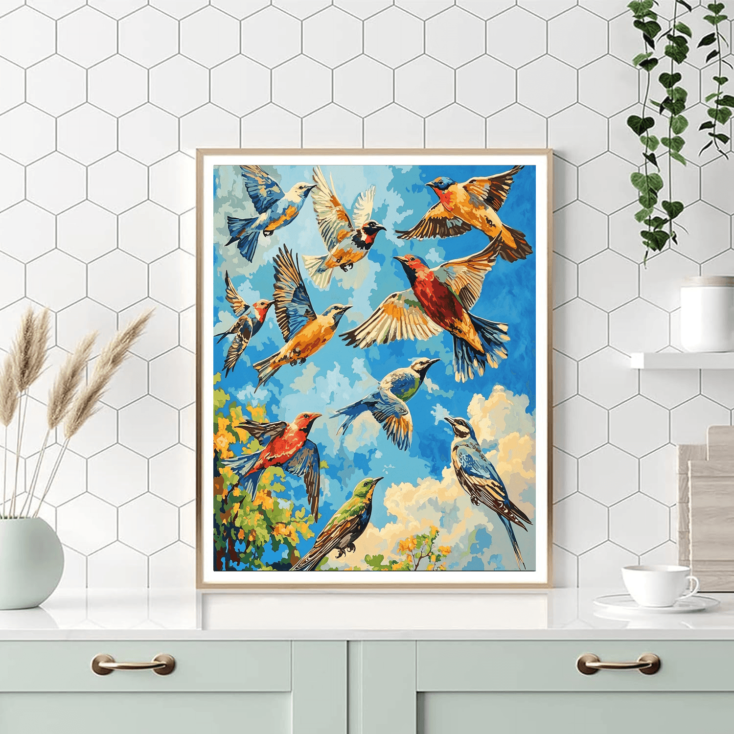 John James Audubon Inspired Graceful Birds In Flight  Paint By Numbers Art