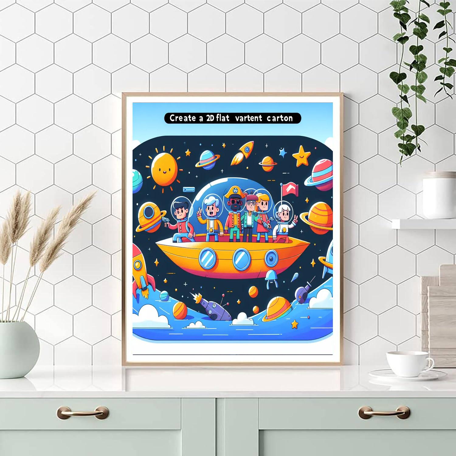 Space Pirates' Treasure Hunt DIY Paint By Numbers