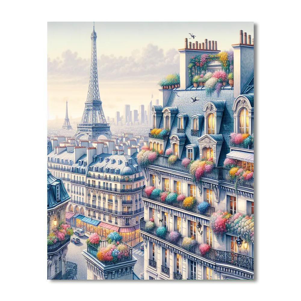 Parisian Rooftop Escape Painting By Numbers Kit