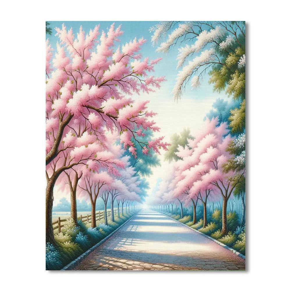 Harmonious Cherry Blossom Lane Paint By Number