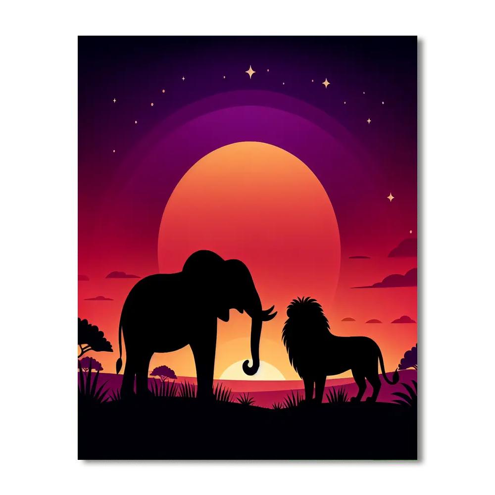 Safari Sunset Scenes Paint By Numbers