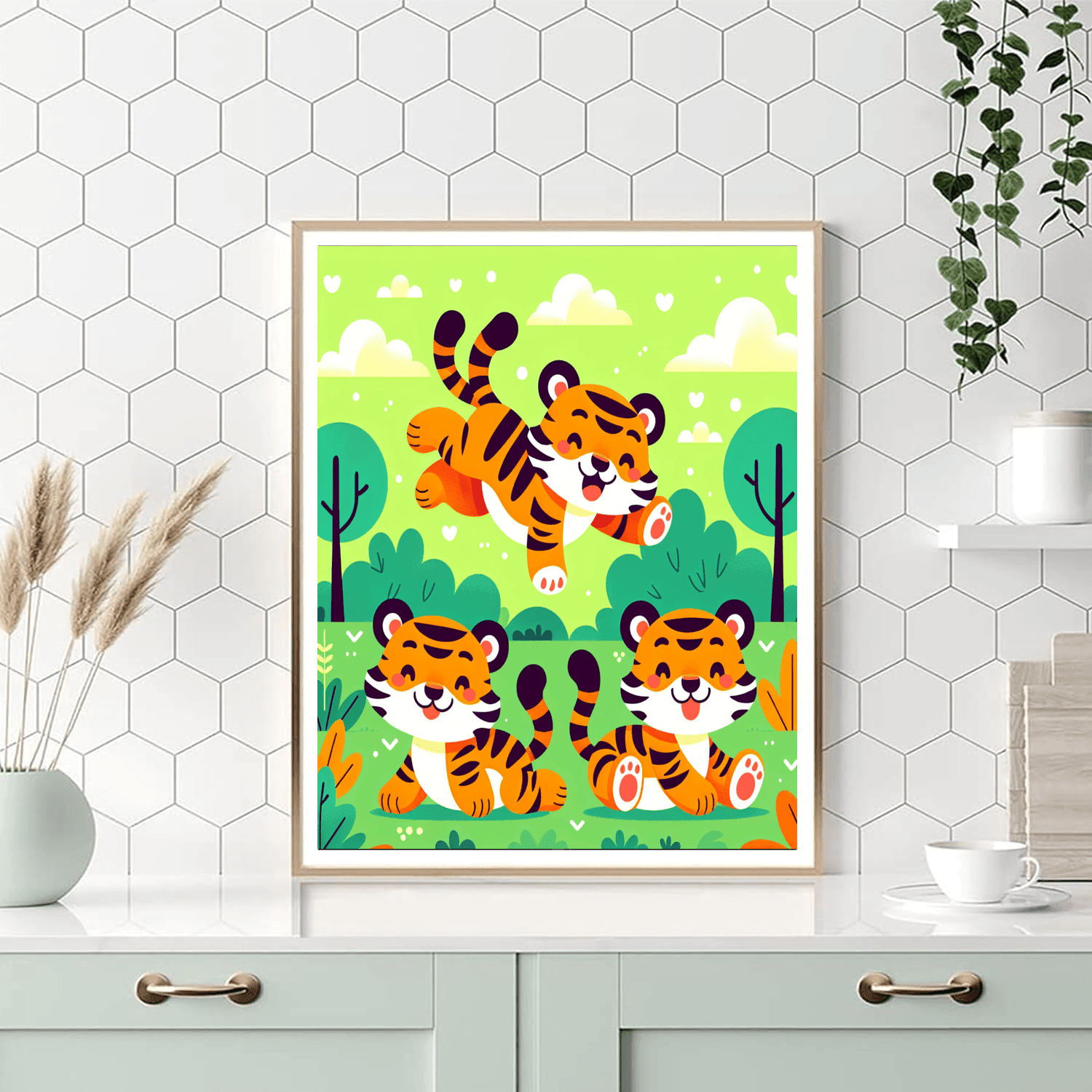 Terrific Tiger Tumble Number Painting