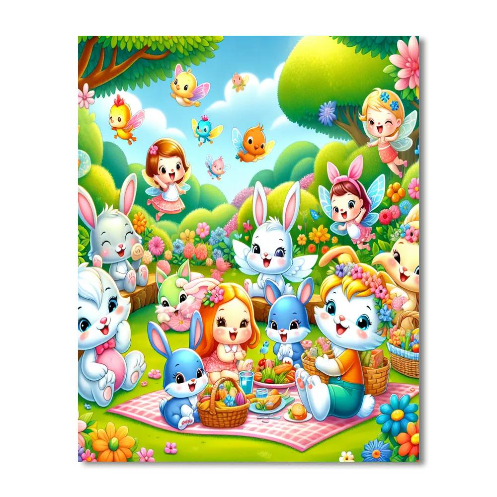 Sunny Garden Gathering Paint By Numbers Art