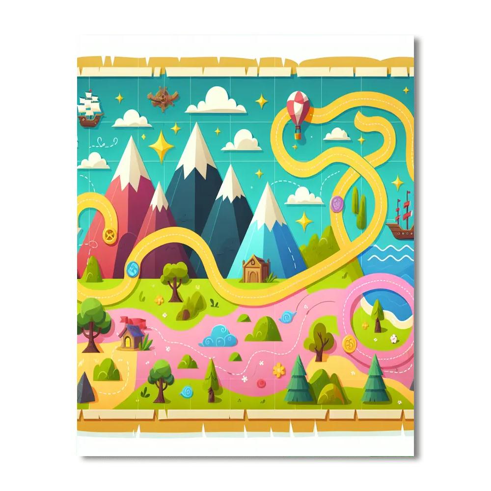 The Treasure Map Adventure DIY Paint By Numbers