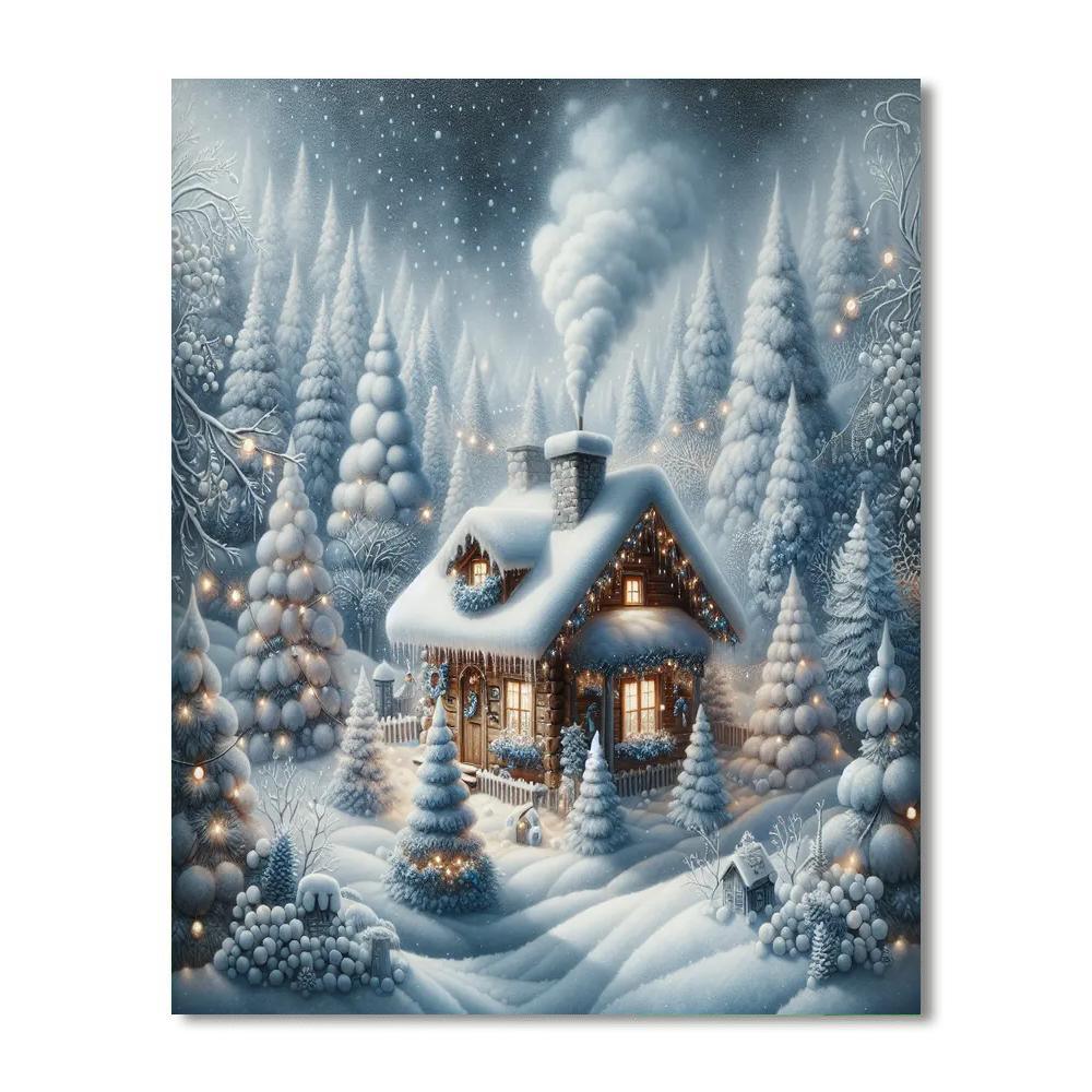 Magical Winter Retreat Painting By Numbers Kit