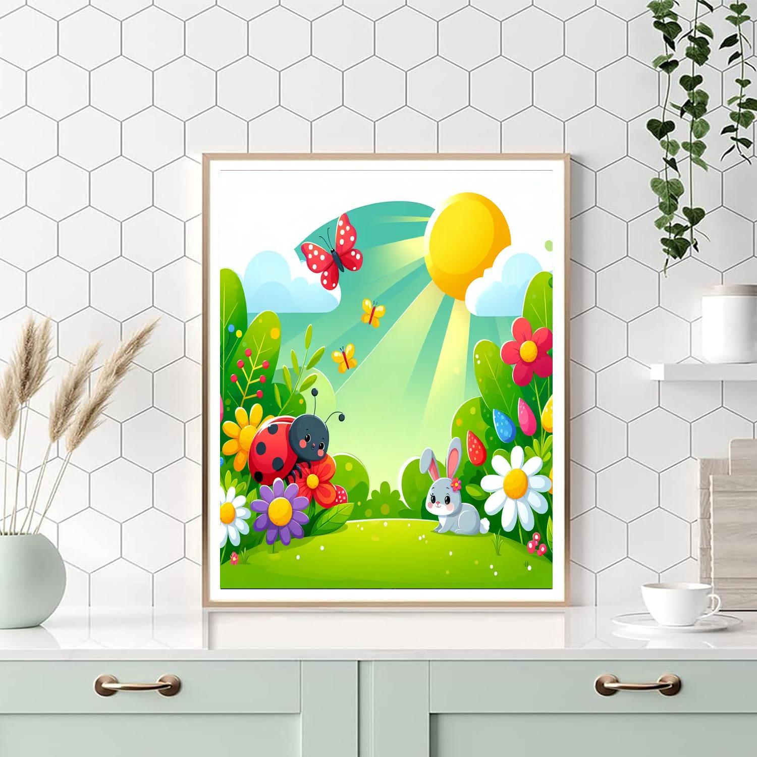 Garden Of Playful Critters Painting By Numbers Kit