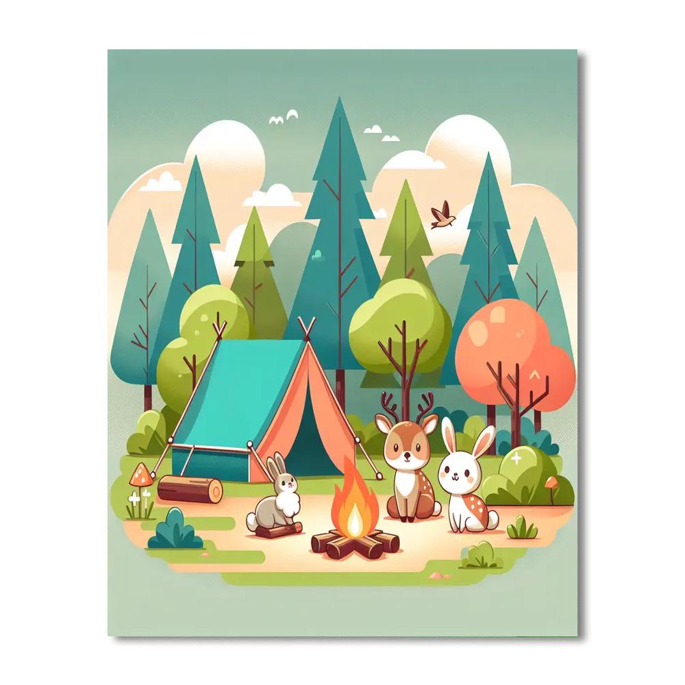 Wilderness Camp Paint By Numbers Art
