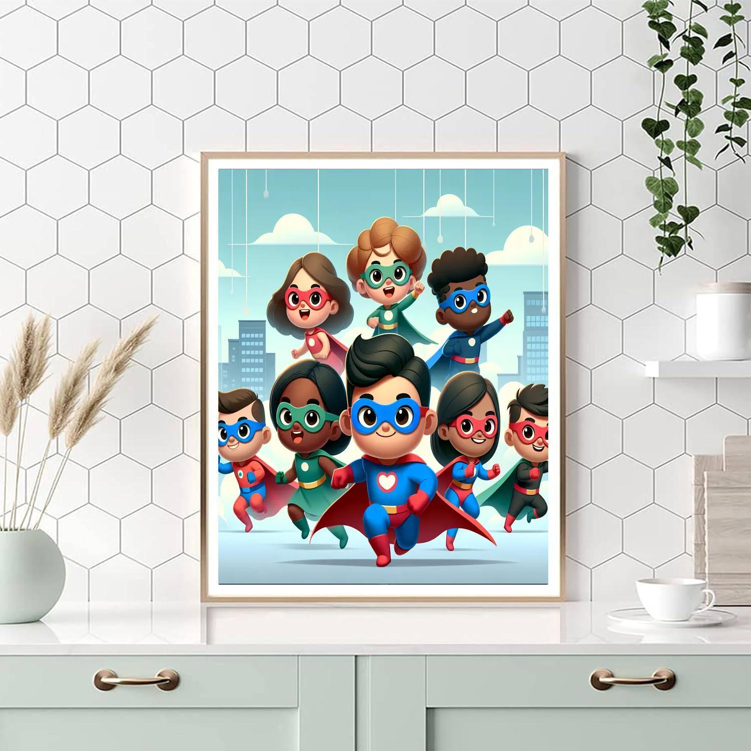 Little Superheroes Unite Numbered Painting Kits