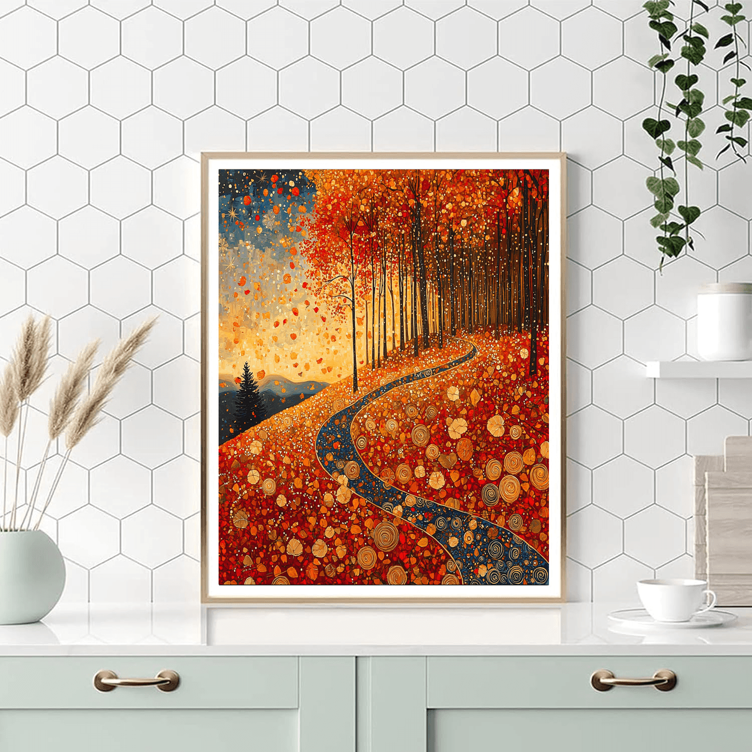 Gustav Klimt Inspired Fallen Leaves  Paint By Numbers