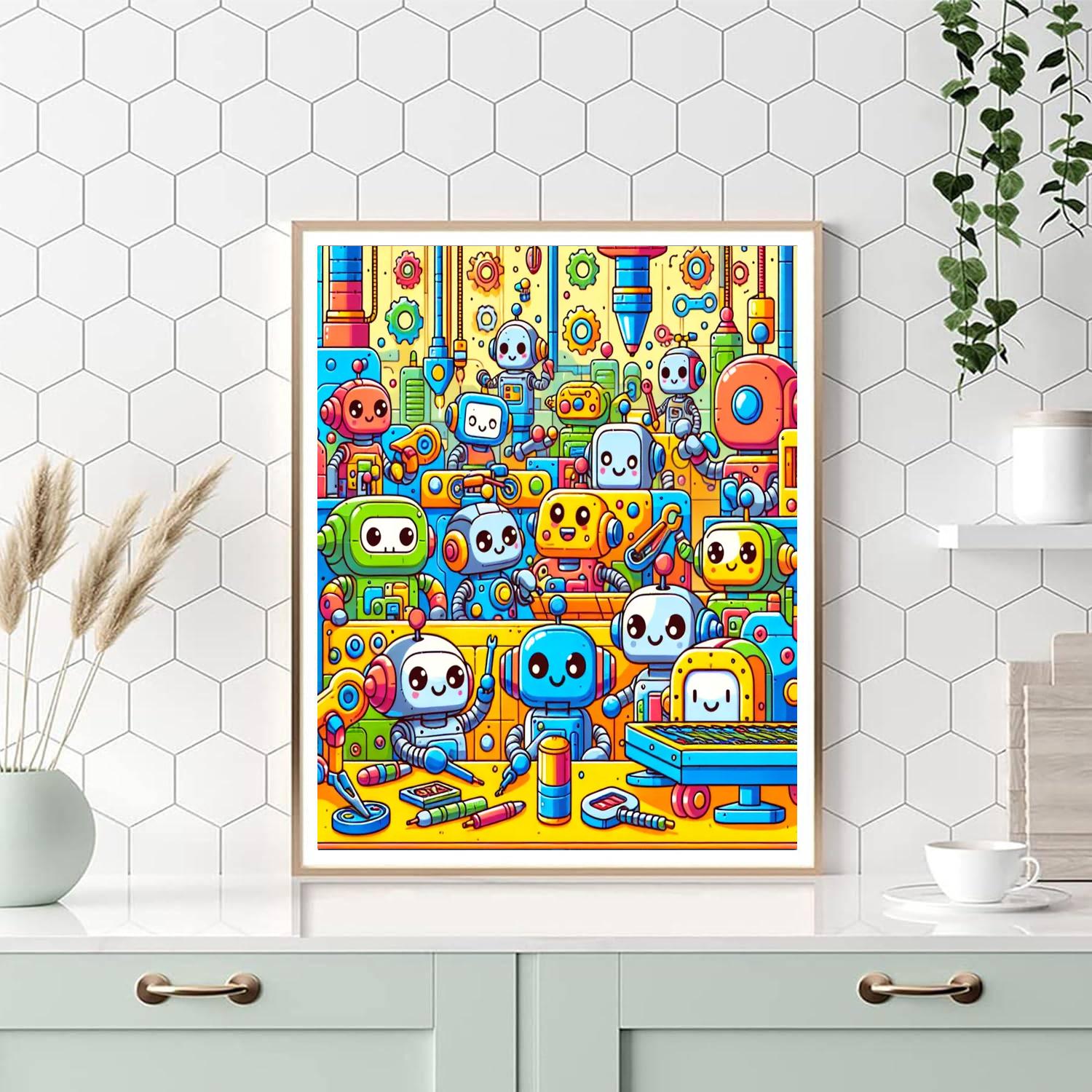 The Happy Robot Factory DIY Paint By Numbers