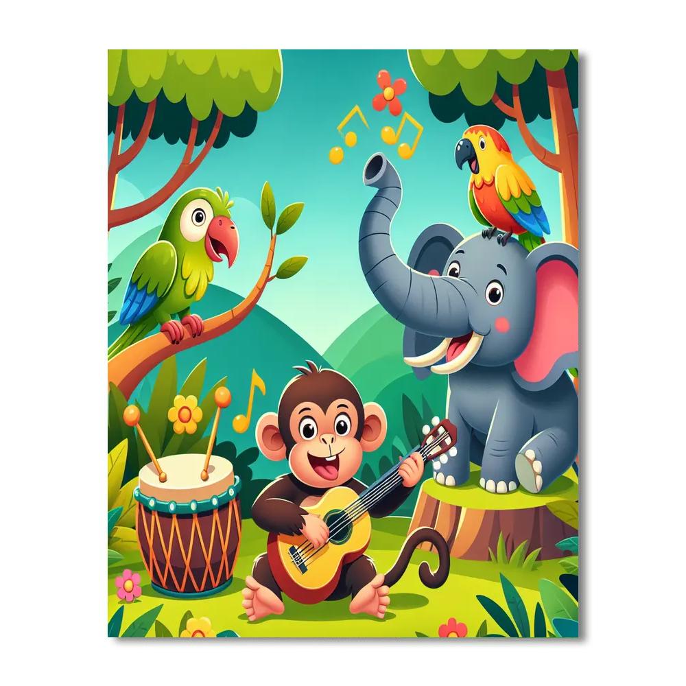 Funky Jungle Jam Paint By Numbers Art