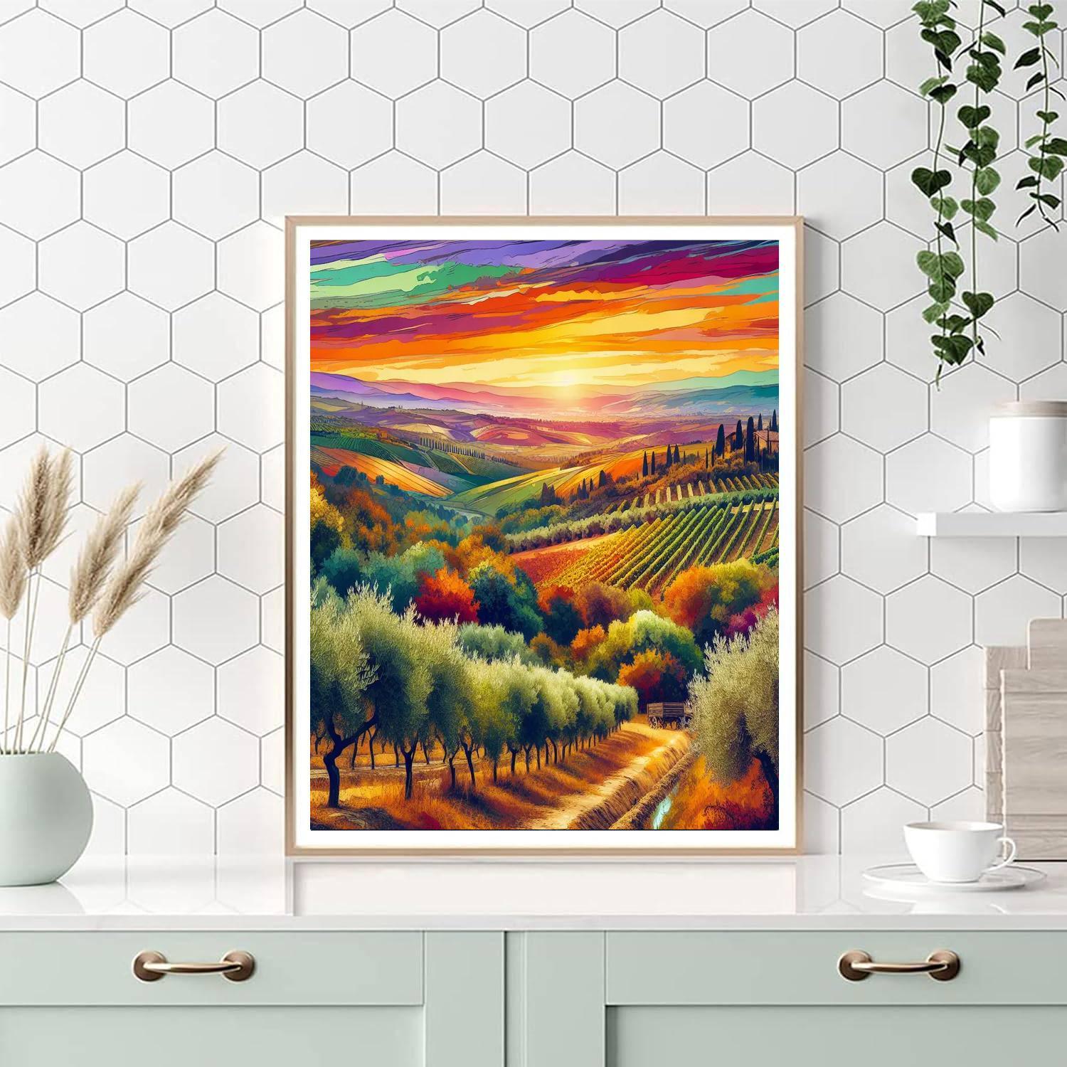 Vintage Italian Countryside Painting By Numbers Kit