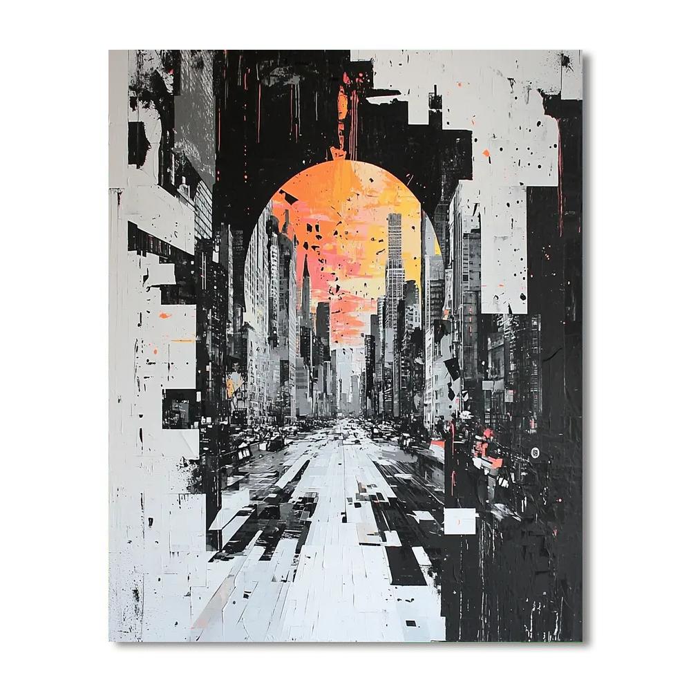 Banksy Inspired City Of Illusions  Number Painting